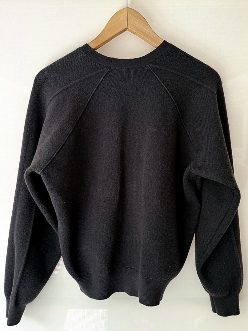 Zara Dark Grey Textured Knit Sweatshirt Pullover Balloon Sleeve Size Small - Picture 4 of 5